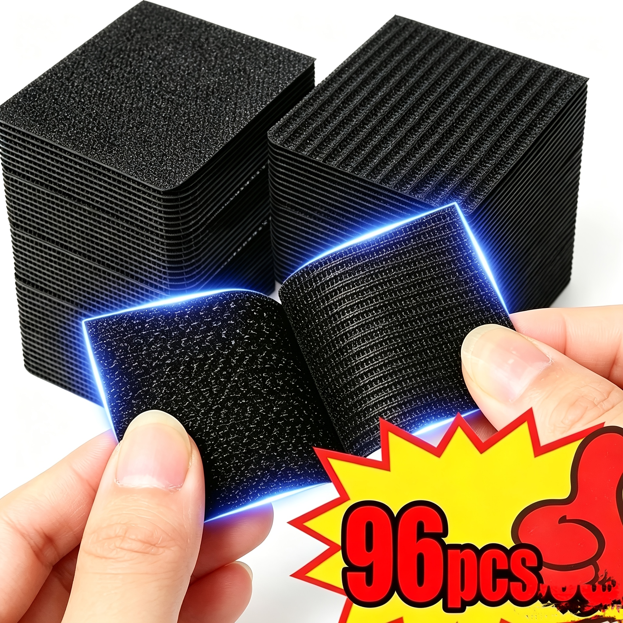 TEMU Lot de 96 pièces, 48 paires, ruban adhésif polyvalent très résistant - Convient pour tapis de sol de voiture, haute , résistant aux rayures,