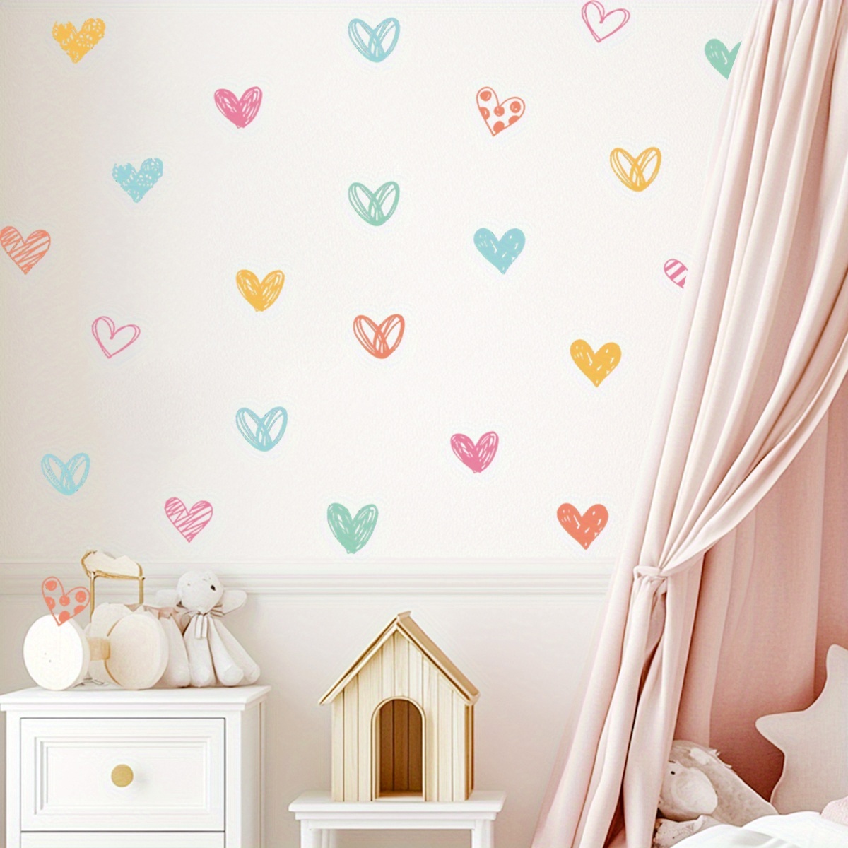Multicolor Hand- Wall Sticker, Self-adhesive Girly Room Wall Decoration Sticker