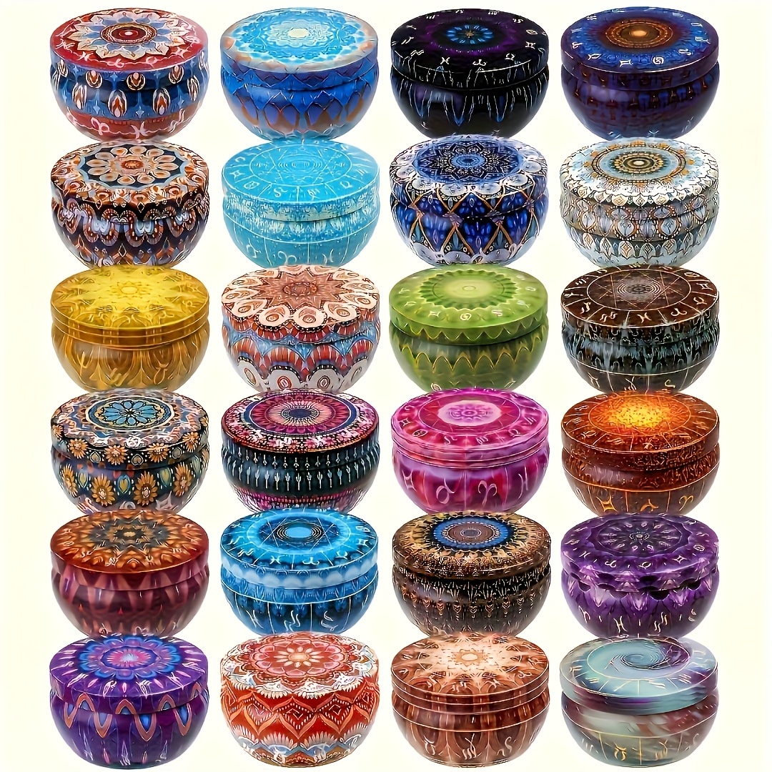 50er Set, Runde *-Glasflasche Bastelset mit Docht-Aufklebern, Enthält 8 zufällige Muster Leere *flaschen, 6 Docht-Halter, 16 Dochte und 20 Aufkleber. Leere *flaschen, 75-ml Gusseisen-*flaschen