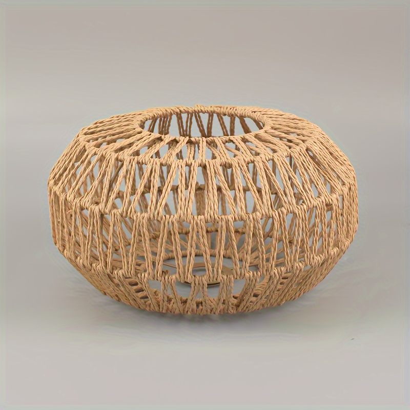 drum shaped pendant lamp shade rustic   light fixture metal paper material no electricity or battery required details 0