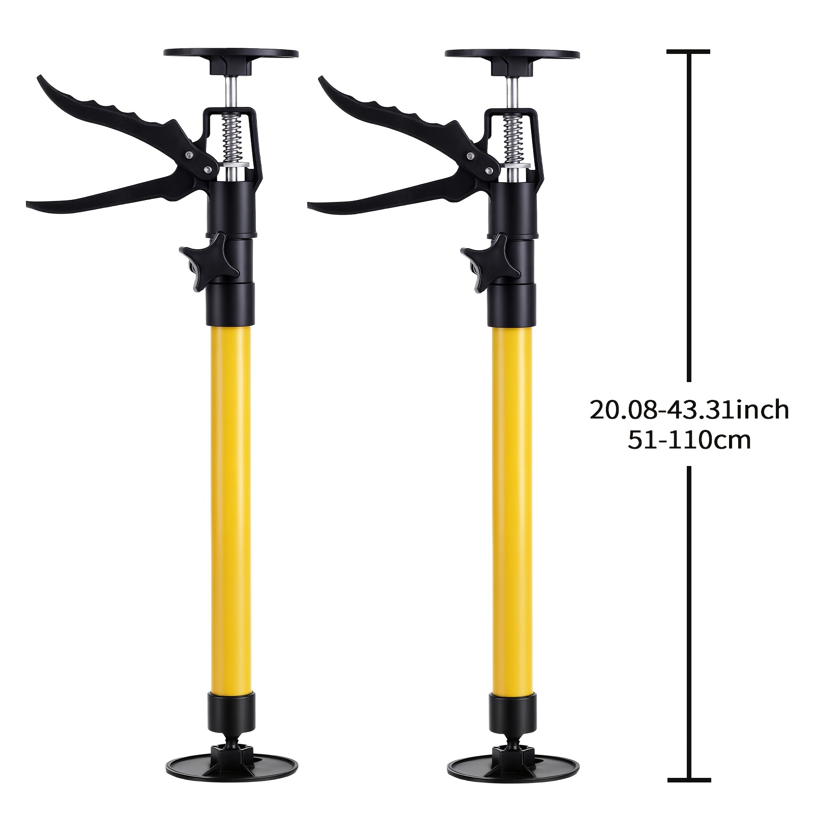 TEMU Lot de 2 supports de main supplémentaire, extension de poteau de support 51-110 cm, roulement à double angle 45°/90°, montage rapide outil,