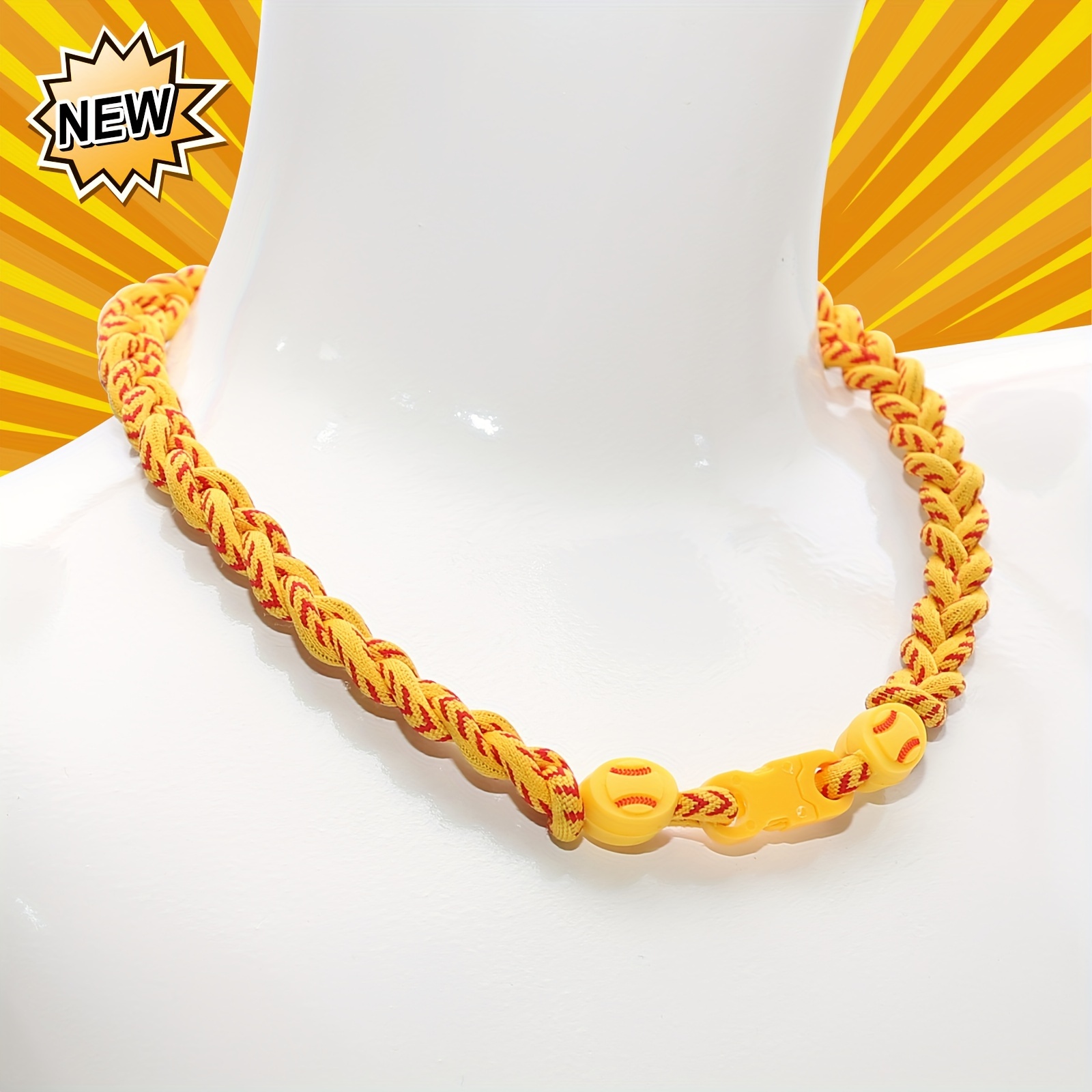 sports style multi color hand woven number necklace suitable