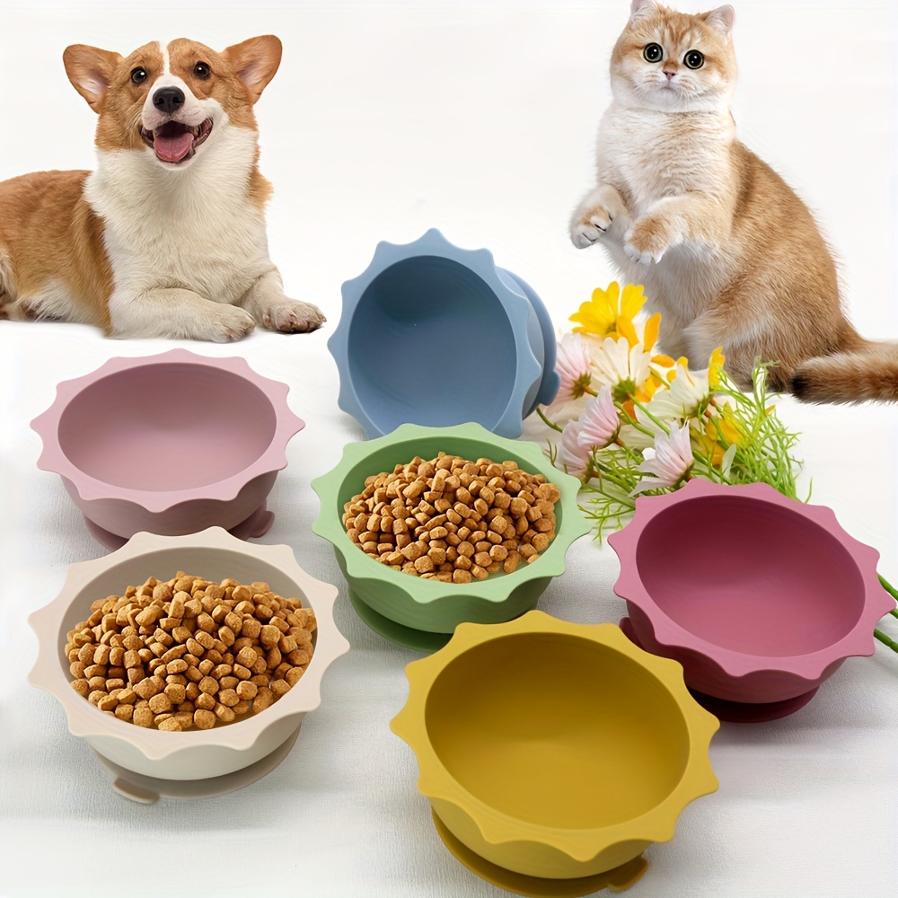 silicone pet food bowl with suction base anti tip cat feeding dish water bowl for dogs and cats 1 pack Product details 0