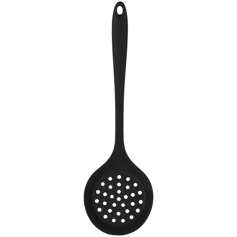 1pc Silicone -one Colander With Long Handle, Slotted Spoon And Cleaning