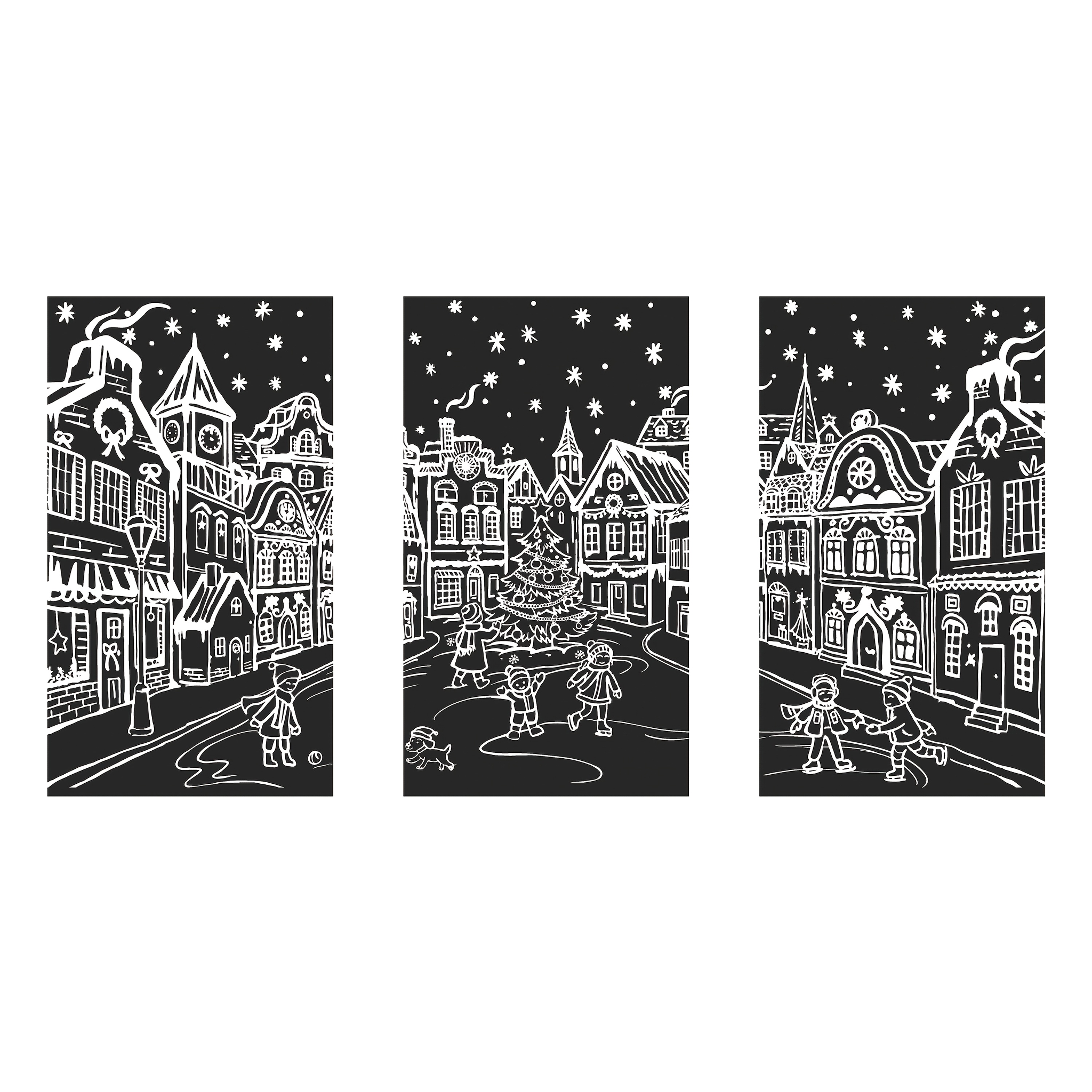 TEMU 3sheets Large Christmas Window Stickers, 70 X 40 Cm/27.5 X 15.7 Inches, Snowflake Window Clings, Double-sided Glass Decals For Winter Xmas Home