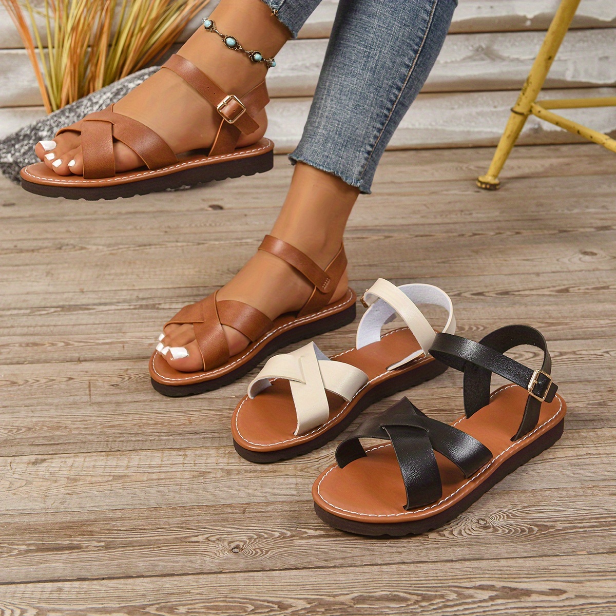 Ankle Simple Leather Sandals Wide Fit Basic Ankle Wrap Sandal Boohoo