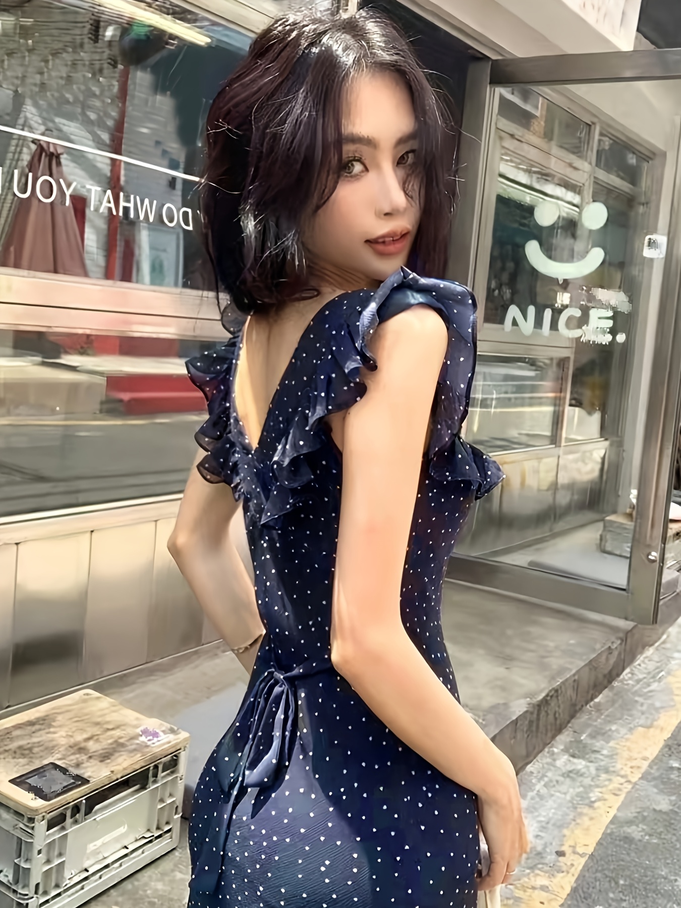 green emerald velvet dress Dewlily Puff Sleeve Dress Korean Fashion Teens 20s 30s Cute Date A-Line Office Style Off Shoulder Plain Simple