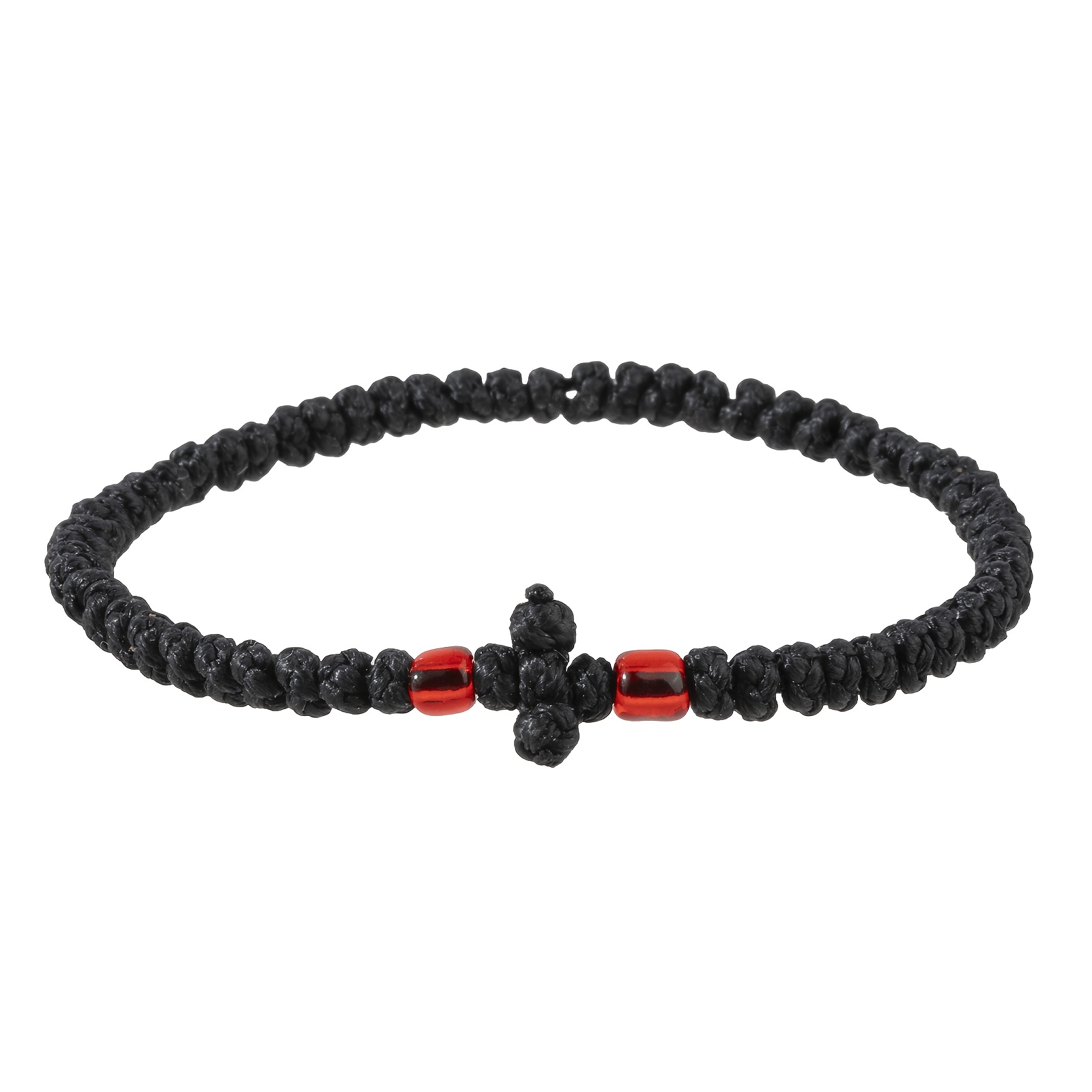TEMU 1pc Handmade Woven Knot Charm Bracelet - Adjustable Sliding Cord Wristband With Knot Charm, Minimalist Beach Jewelry Suitable For , Wear For