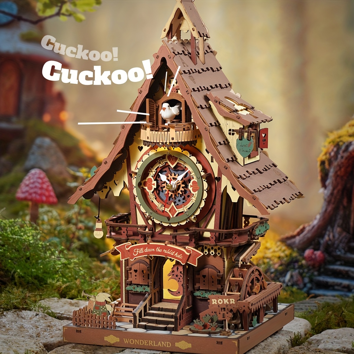 TEMU Robotime 3d Wooden Puzzle Clock Model Kit, Buildable Decoration Craft Set, Assembly Toy, Birthday Christmas Gift For Adults & Teens 14+