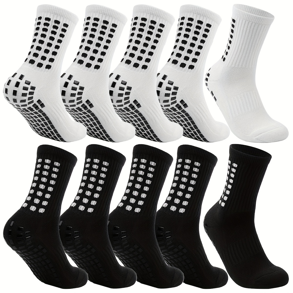 

Boys' Athletic Crew Socks - 1/5/10/20 Pairs, Non-slip Towel Bottom For Soccer, Basketball & Skateboarding, Breathable Polyester , Machine Washable