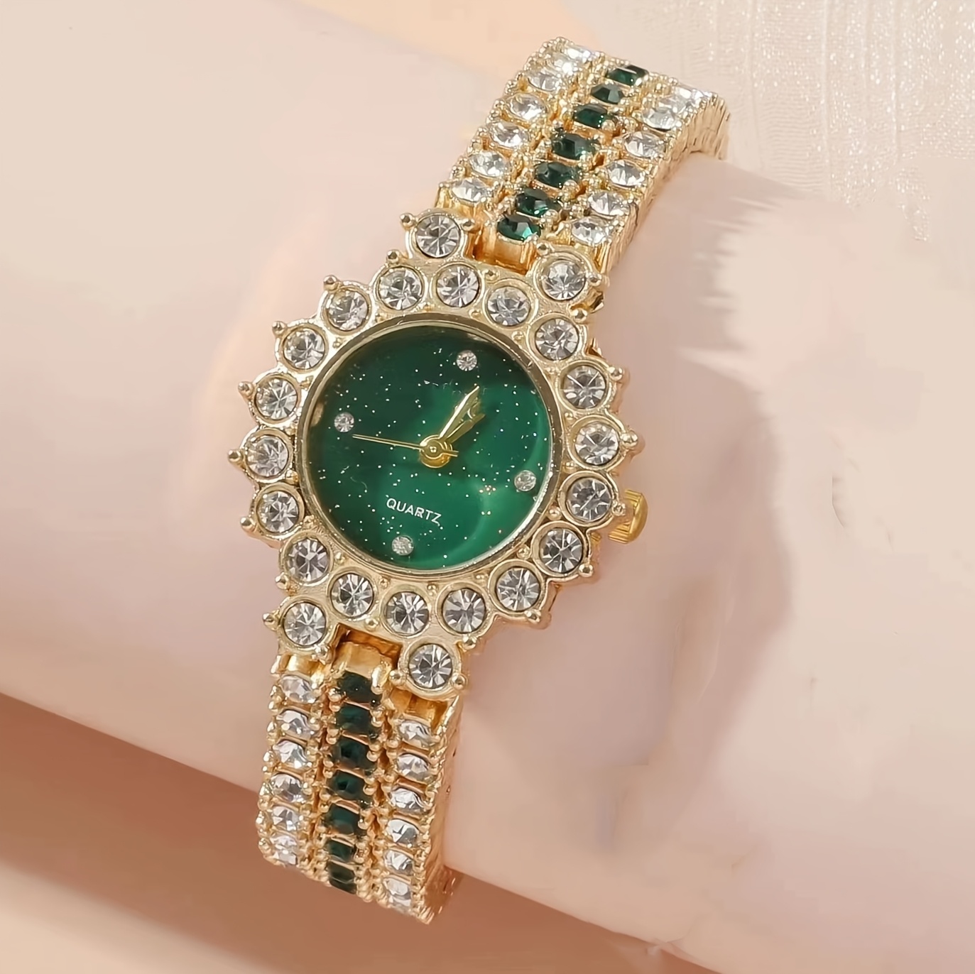 5pcs elegant womens jewelry set wrist watch non round alloy case non rechargeable button battery details 2