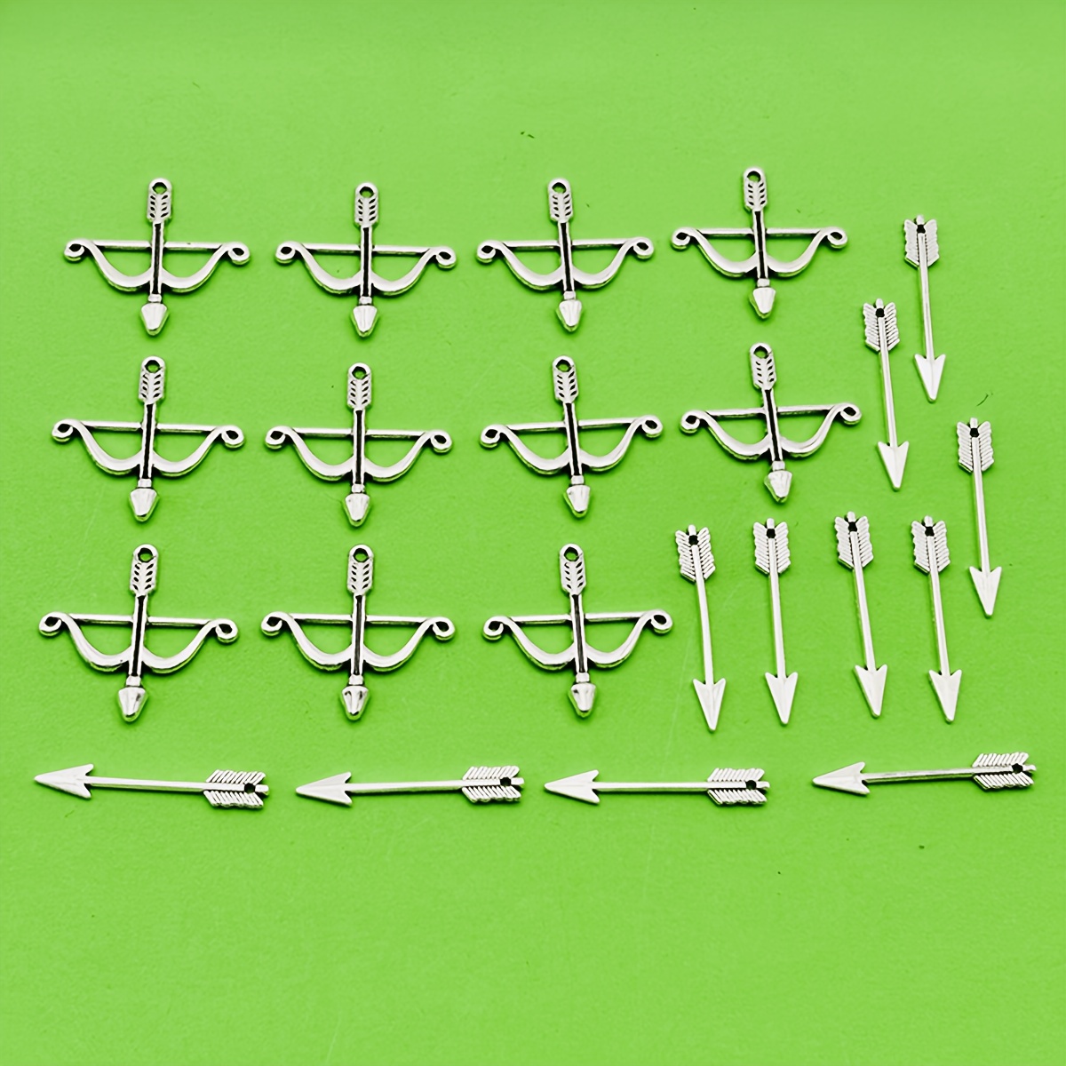 TEMU 22pcs Bow And Arrow Pendant Charms - Handmade Suitable For Making, Bow-shaped & Arrow-shaped Pendants With Suitable For Bracelets Necklaces,