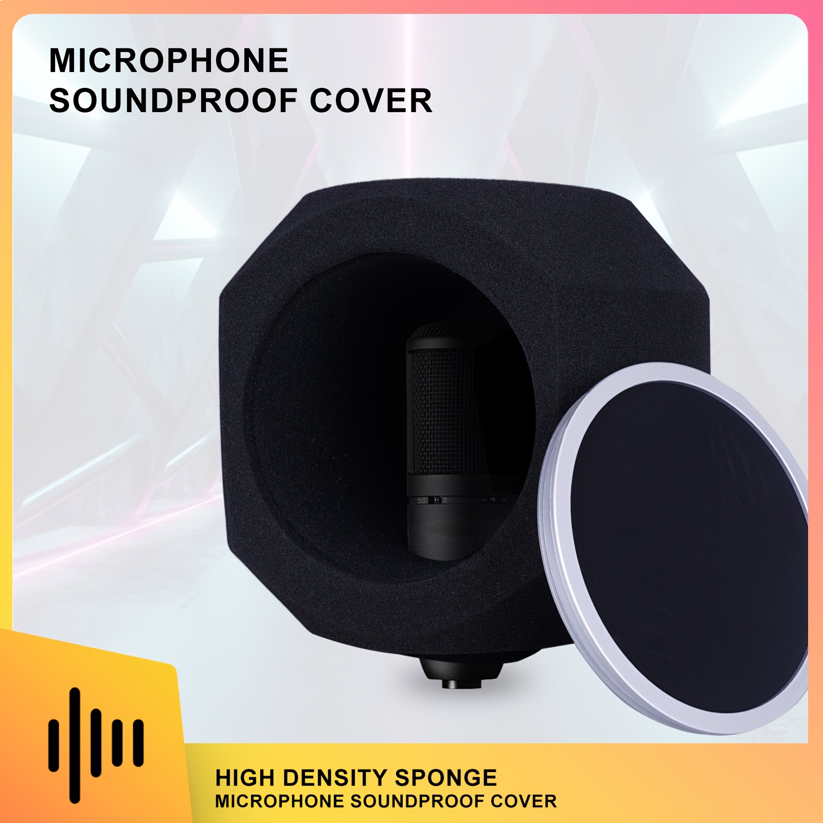 

Microphone Recording Studio Soundproof Cover, Microphone Windproof Screen, Net, Sound-absorbing Cover, Anti Noise Reduction Board, Surround The Line Recording Sound For Better Live Broadcasting