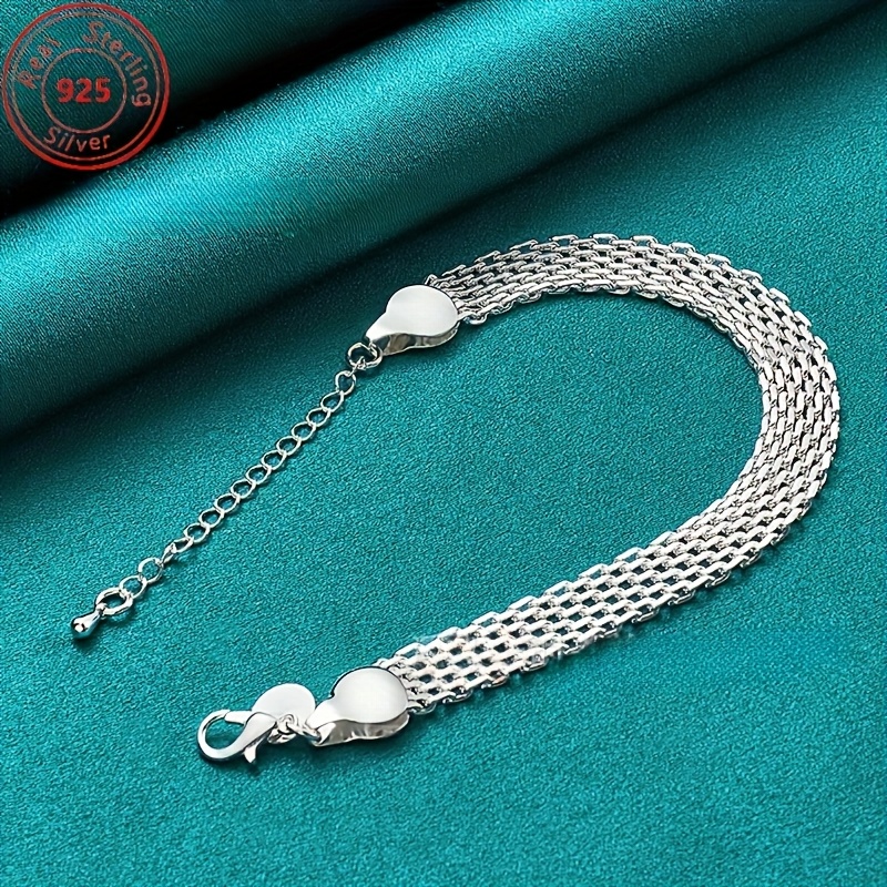 10mm S925 Sterling Silvery Braided Bracelet