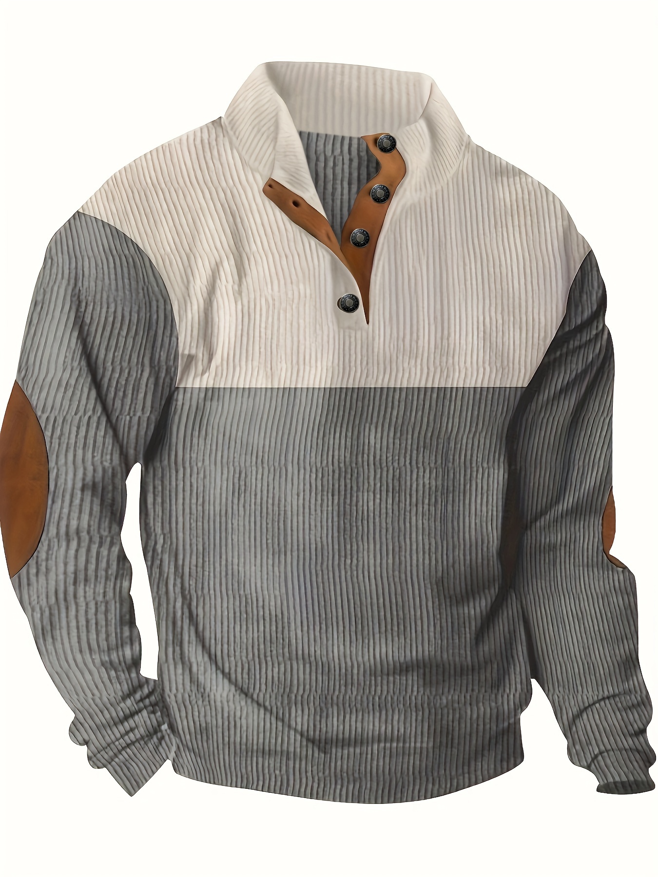 Men's Retro Color Block V-Neck Sweatshirt