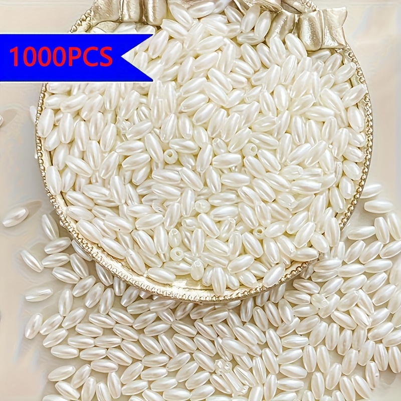 TEMU 1000 piezas, mm, cuentas de semillas acrílicas con agujero , superficie para manualidades y fabricación de joyas