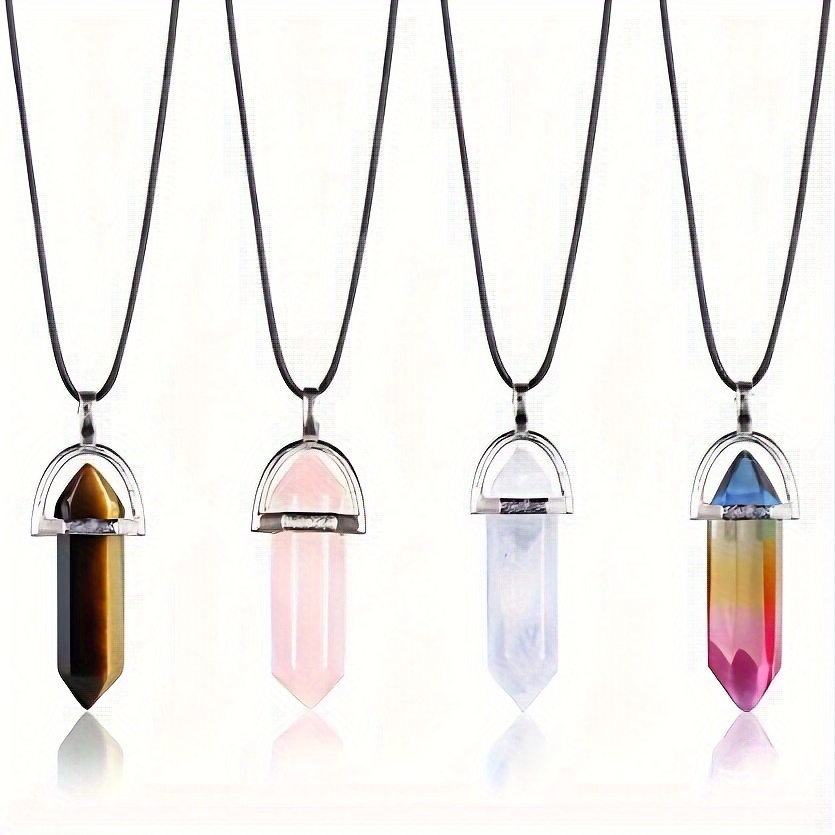 Natural Stone Pendant Set of 8 Polished Rolling Stone Chains
