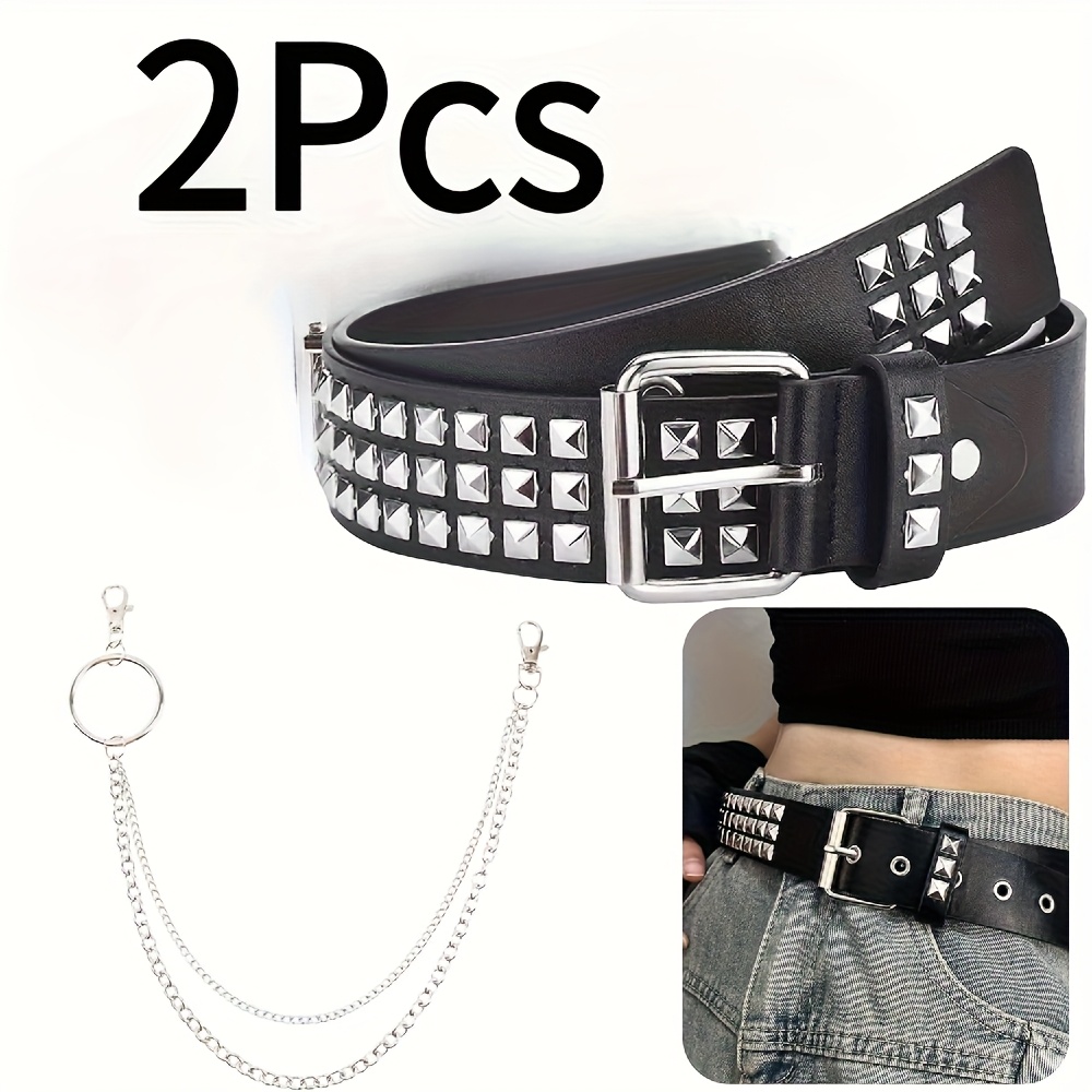 punk rivet belt goth belts pants chain emo belts punk rock  display picture 1