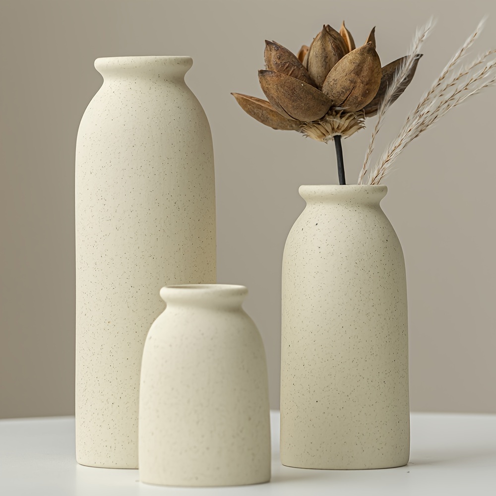 TEMU 3pcs Ceramic Vase, Modern Home Decor Vase, Living Room Shelf Home Decor, Fall Winter Home Decor, Idea Gift