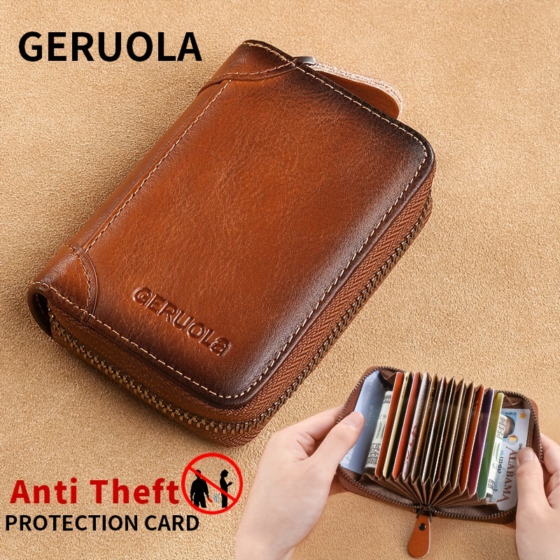 

1pc Men's Card Bag, Genuine Leather Large Capacity Multi-card Slot Cowhide Credit Card Holder, Driver's License Leather Case, New Gradient Color Holiday Gift
