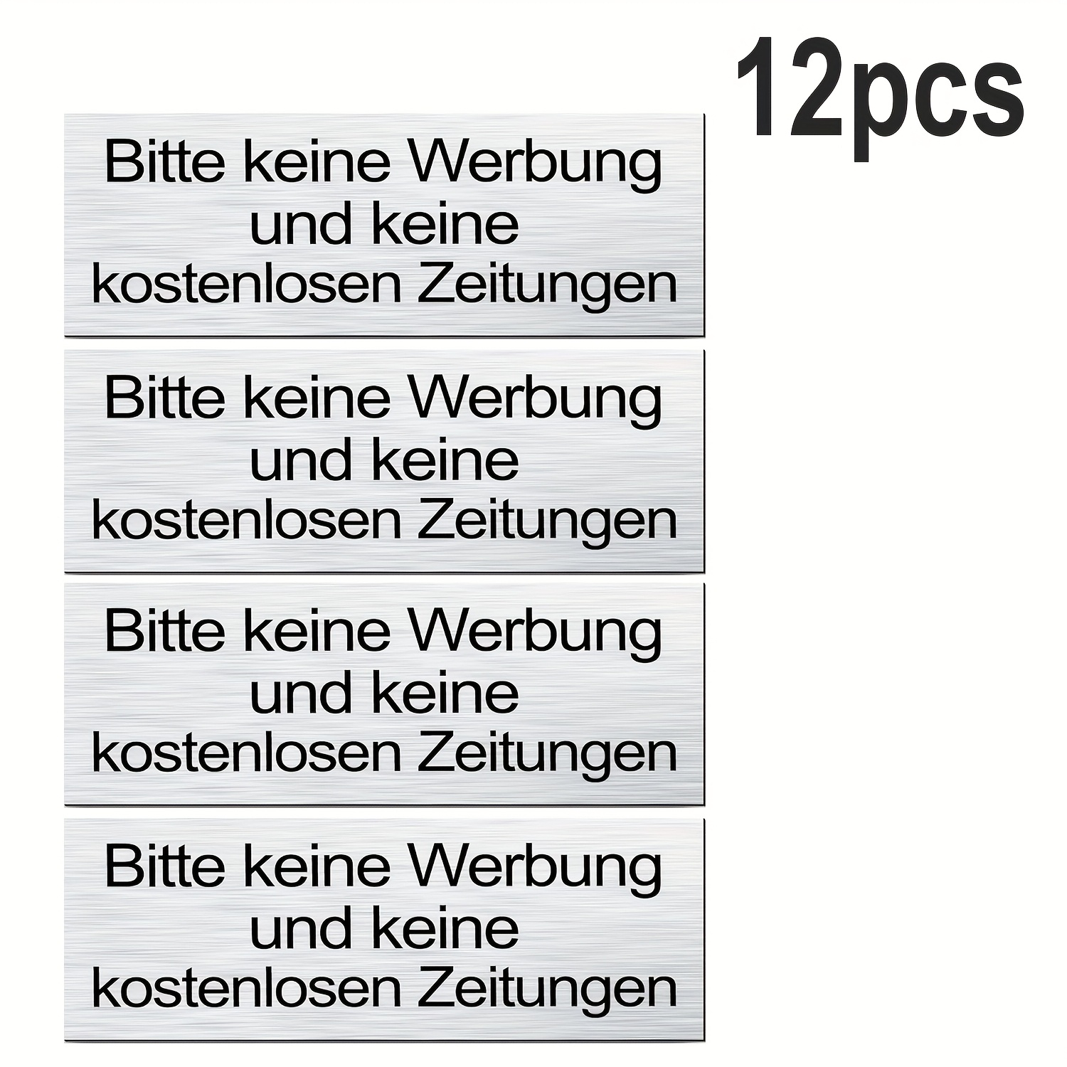 12pcs/pack, " Mail" Stickers In Brushed Silvery Design, Waterproof Material, Suitable For Mailboxes And Post Boxes To Prevent Unsolicited Newspapers