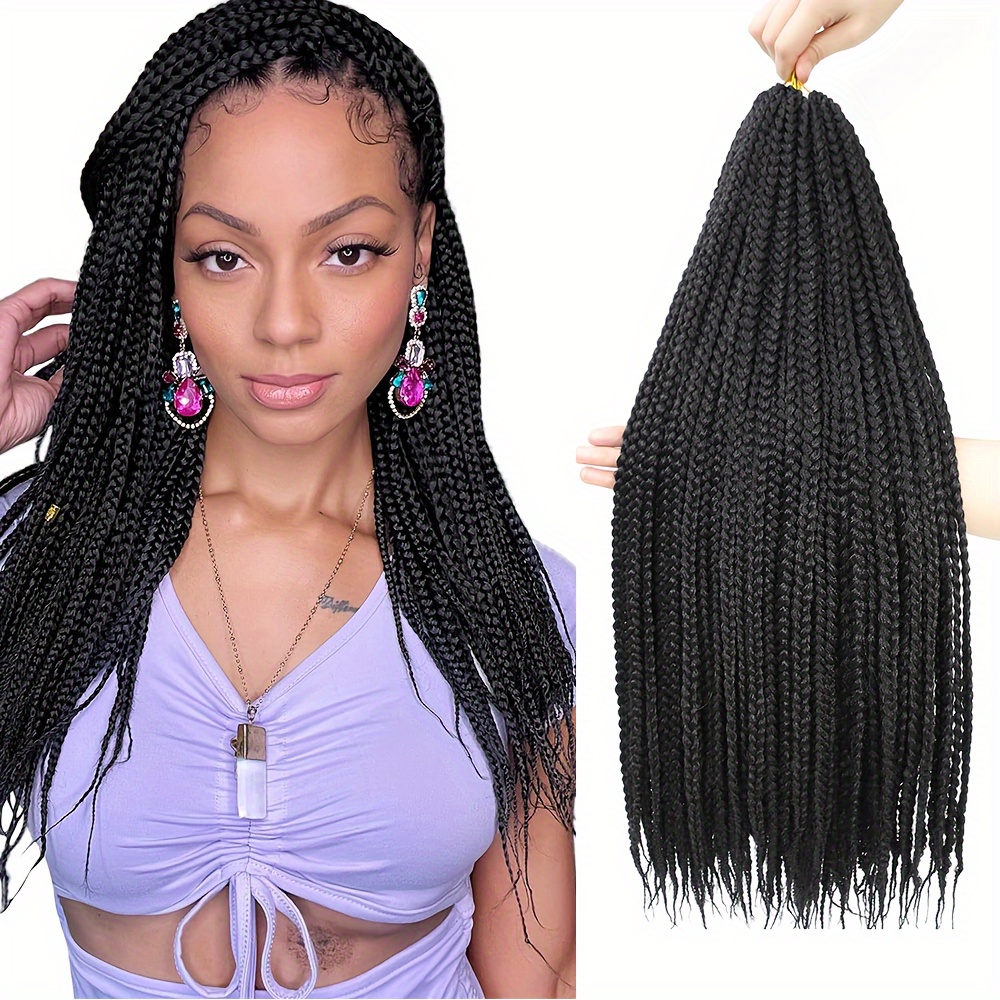 Box Braid Crochet Hair Synthetic Crochet Hair Extensions - Temu