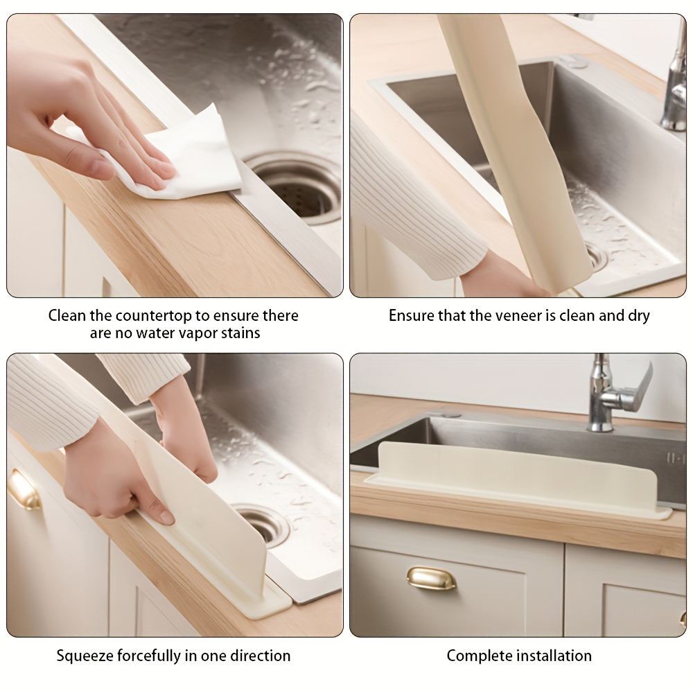 heavy-duty silicone sink splash guard - non-slip, easy-  barrier for kitchen, bathroom, dishwashing - fits standard sink  , prevents splash & mess, modern  , kitchen sink accessory, mess prevention, sleek kitchen accessory, spacesaving solution, nonslip grip, high quality material, basin protector, cleaning enthusiasts, busy households Product details 4