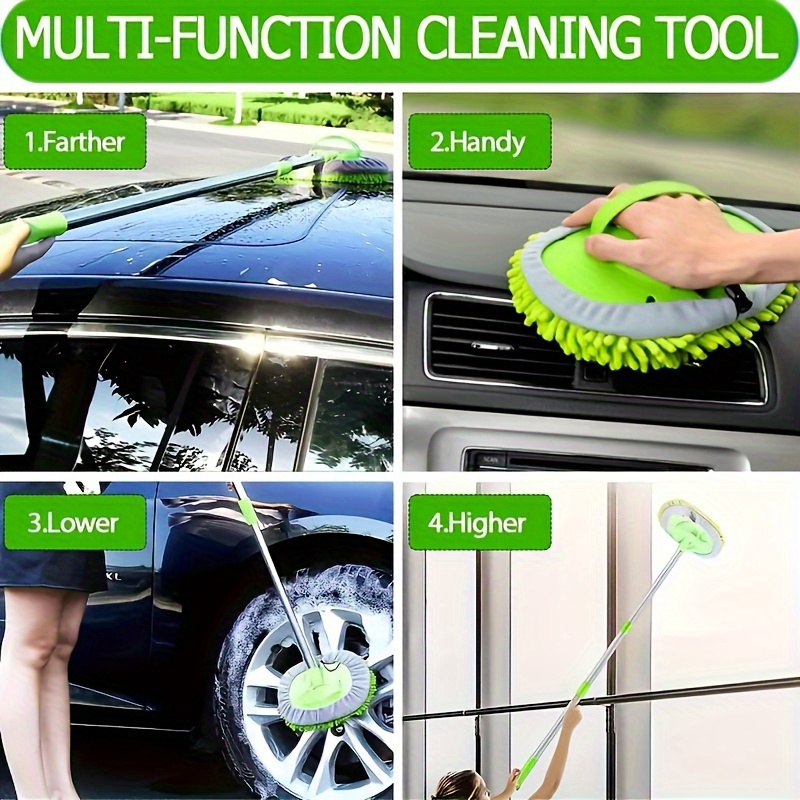 car wash brush mop with 47 5 long   for washing detailing cleaning tool automotive truck suv rv trailer sponge duster mitt not hurt paint 1