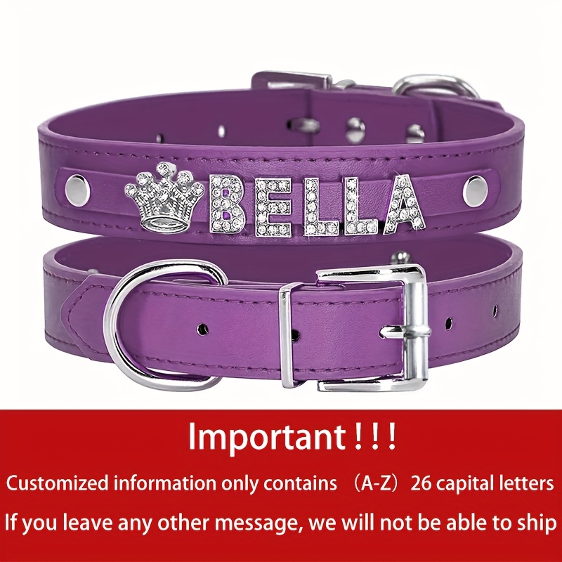 Personalized PU Leather Dog Collar with Exquisite Pendant, Custom Tag