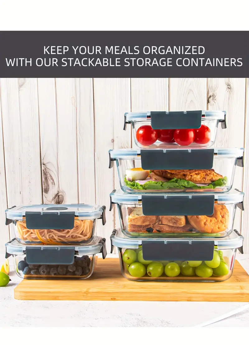 glass meal prep containers with steam vent food storage containers with airtight lids for home kitchen portion control Product details 4
