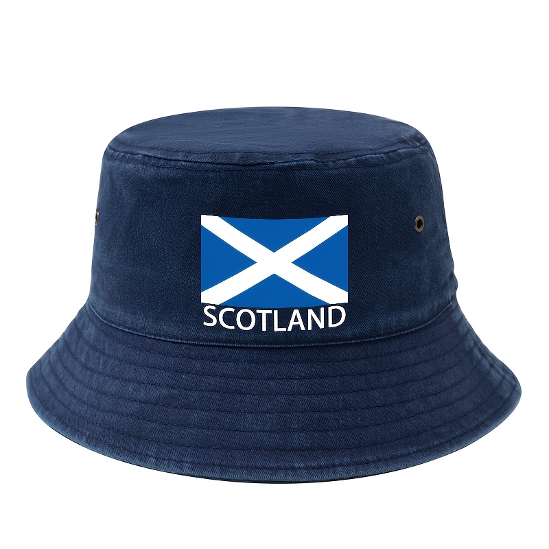 TEMU 2026 Football Event Scotland Flag Printed Bucket Hat, A Stylish And Versatile Unisex Scotland Fisherman Hat, Lightweight Outdoor Bucket Hat,
