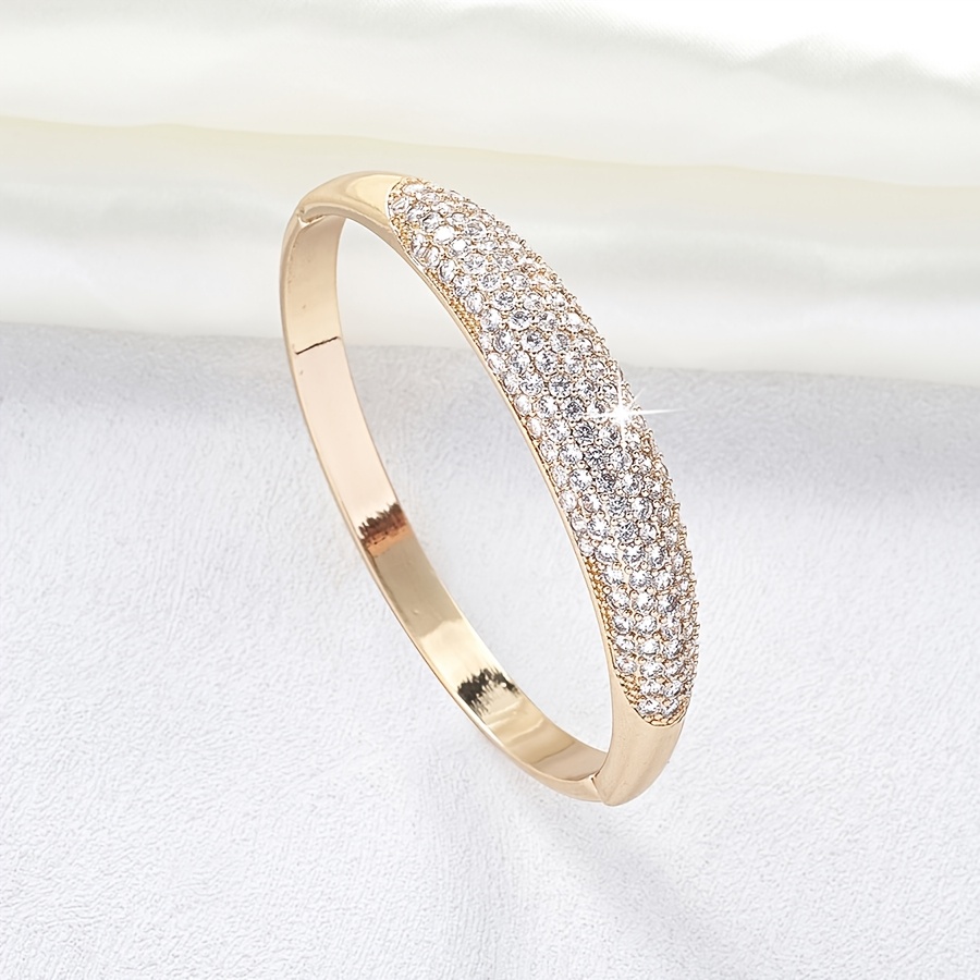 TEMU Elegant Rhinestone Bracelet For Women - Luxurious Accessory, Gift