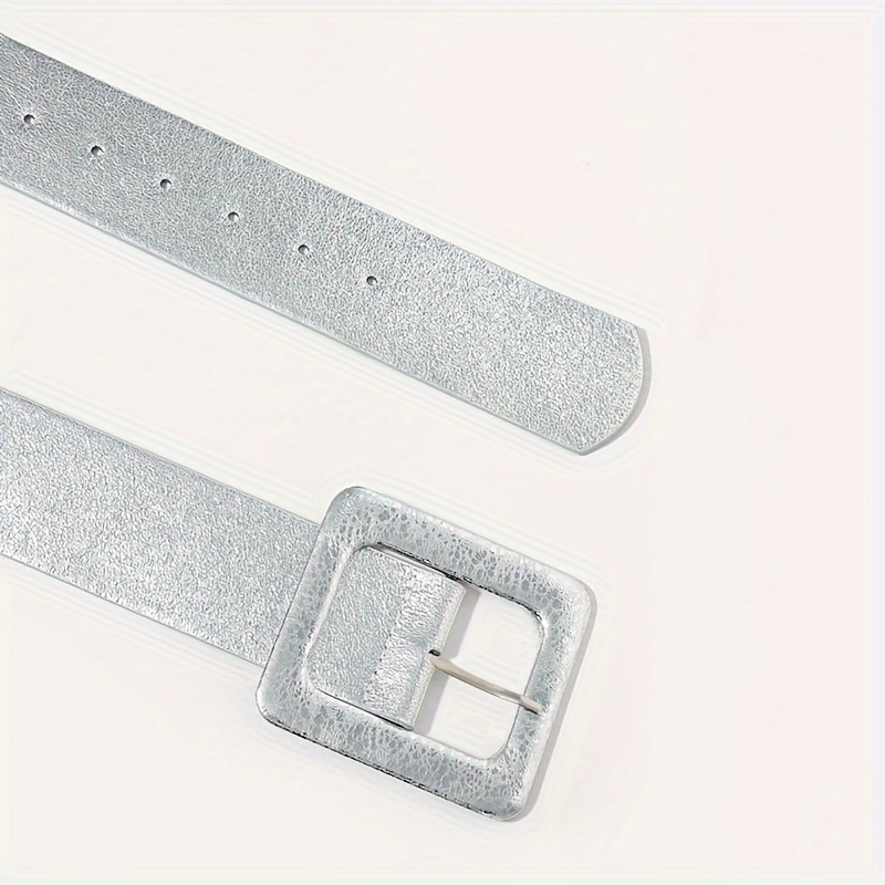 elegant silvery belt wide design size women - Temu Japan