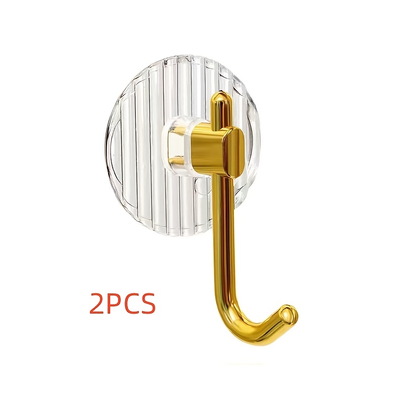 Image of 2pcs Metal Wall Hooks For Towels And Clothes - Multifunctional Bathroom Storage, Bedroom Closet Organizer, Dorm Paste Hangers, Christmas/halloween Gift Decoration, Utility Hooks