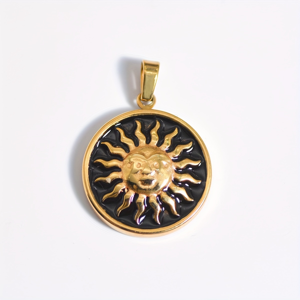 E-shop 1 Set mit 1 Edelstahl-Rundanhänger-Zubehör DIY Sonne, Stern, Mond Tropfenöl-Anhänger Schmuck