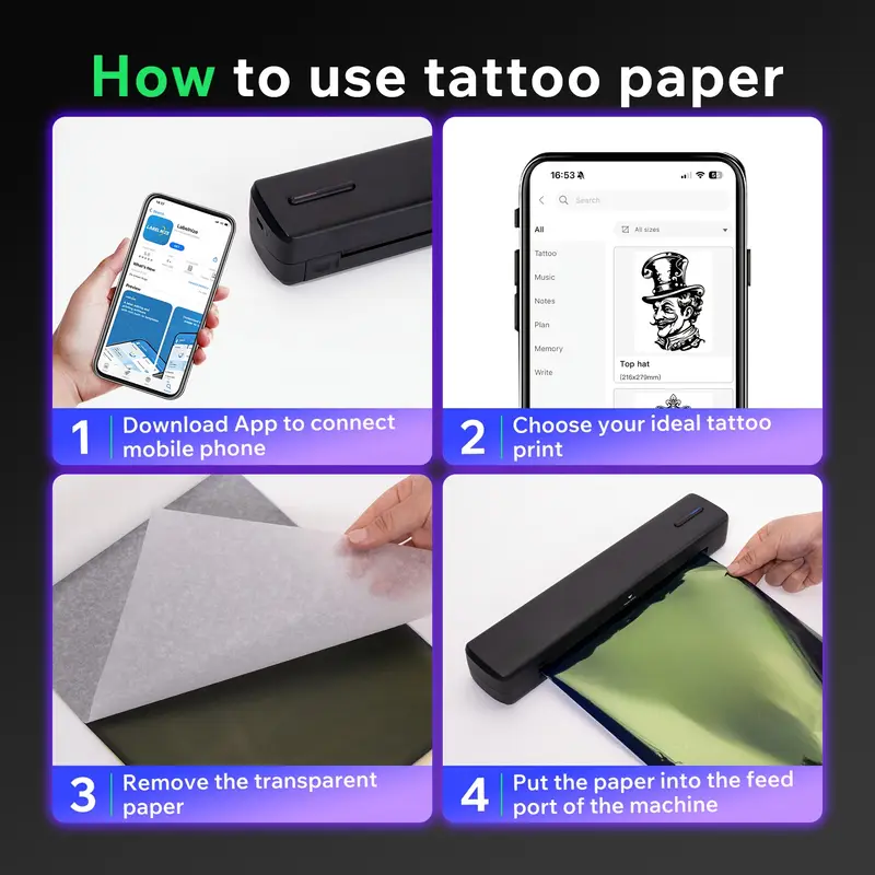 a4 inkless printer portable thermal printer for wireless mobile travel supports letter mini printing compatible with mobile phones and laptops suitable folding paper paper laptop accessory travel printer lightweight device usb rechargeable durable build small business travelers Product details 7