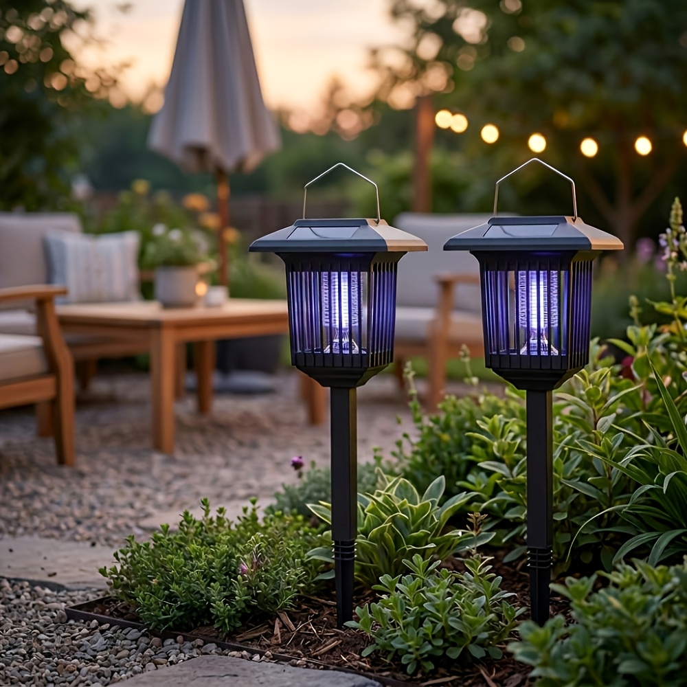 TEMU Ensemble d'éclairage paysager extérieur, piquet de sol, lampe de jardin et de pelouse, double fonction d'éclairage + anti-moustique, lampe