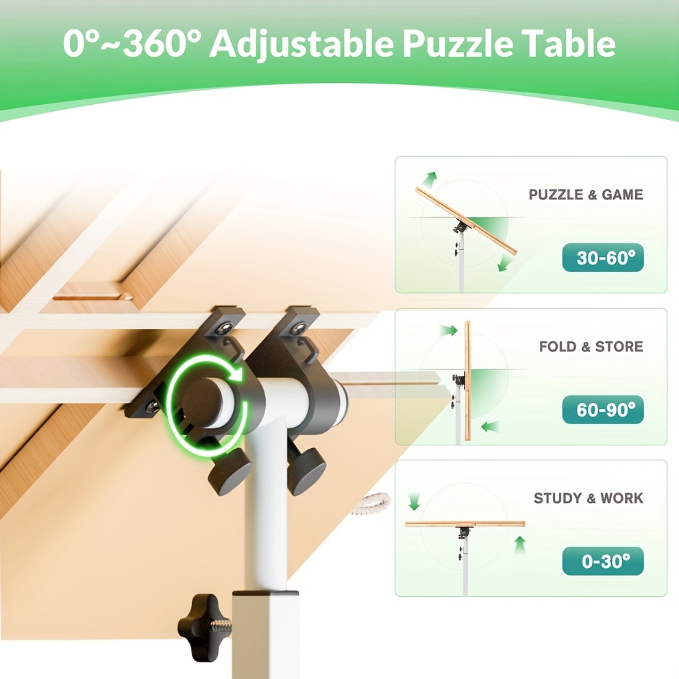 Runbang Table de casse-tête avec pieds pliables, table de casse-tête pour adultes 1500 pièces avec tiroirs, housse, roulettes, 5 casse-têtes réglables pour tous les âges - Canada