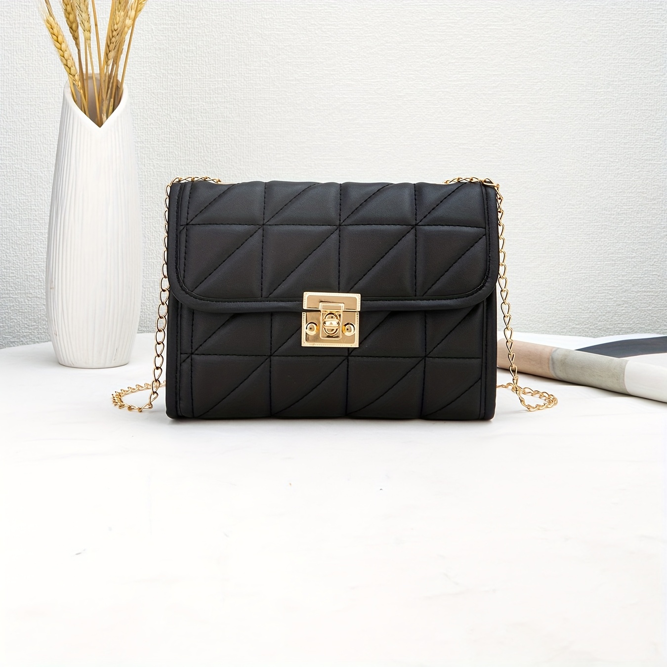 Image of New Fashionable Trendy Casual Crossbody Bag With Versatile Metal Chain Lock, Shoulder Bag, Coin Purse