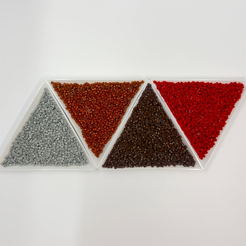 TEMU Color Scheme, Delica Beads, , Total 3552pcs, 888pcs Per Color, Glass Material, Size: 1.6mm/0.063pcs, 5g/0.176oz Per Pack, 4 Packs In Total, For