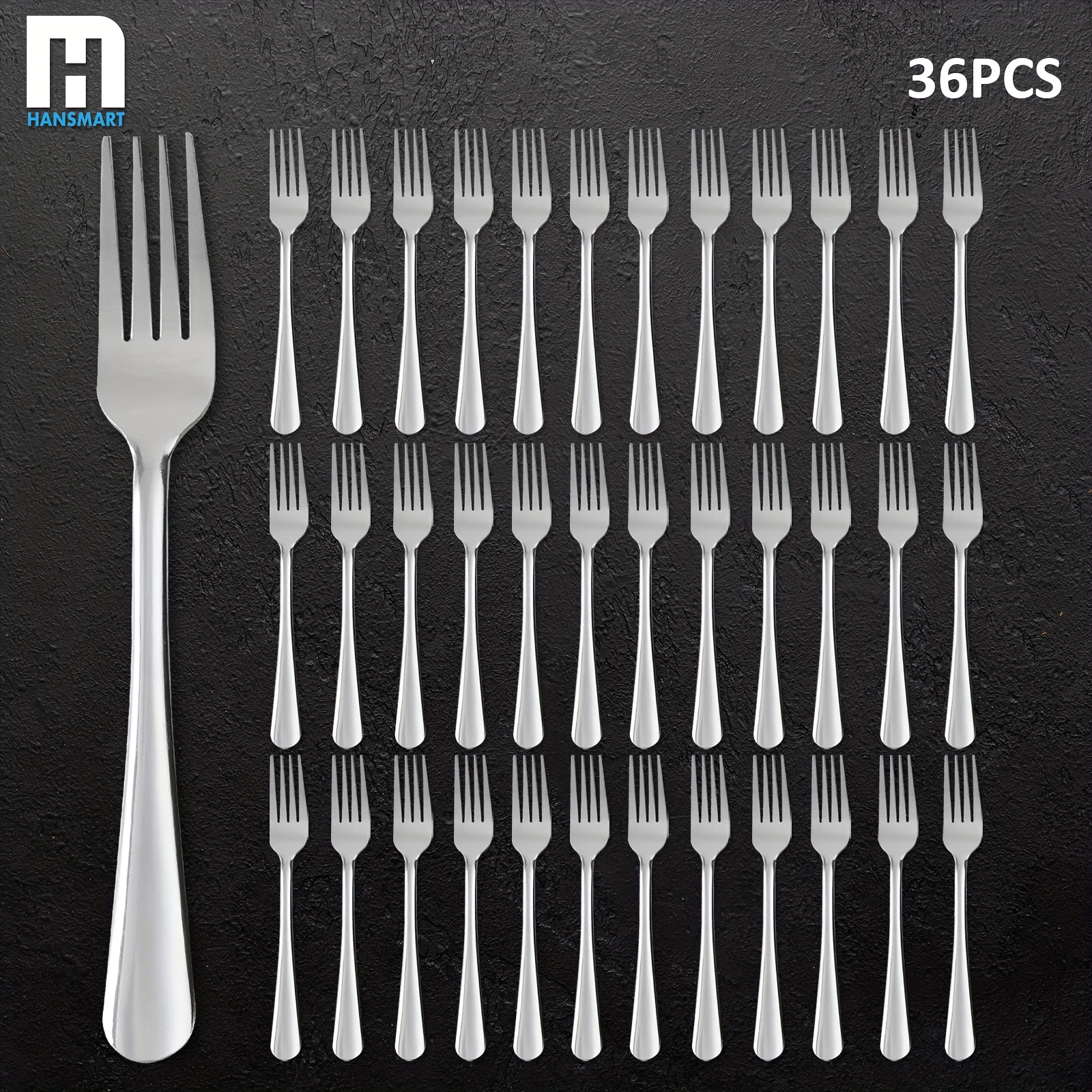 TEMU 36/60pcs Stainless Steel Silverware Set, 36/60pcs Dinner Knife/ Fork/ Spoon Cutlery Set, Tableware Set, Wholeasle Silverware Suitable For