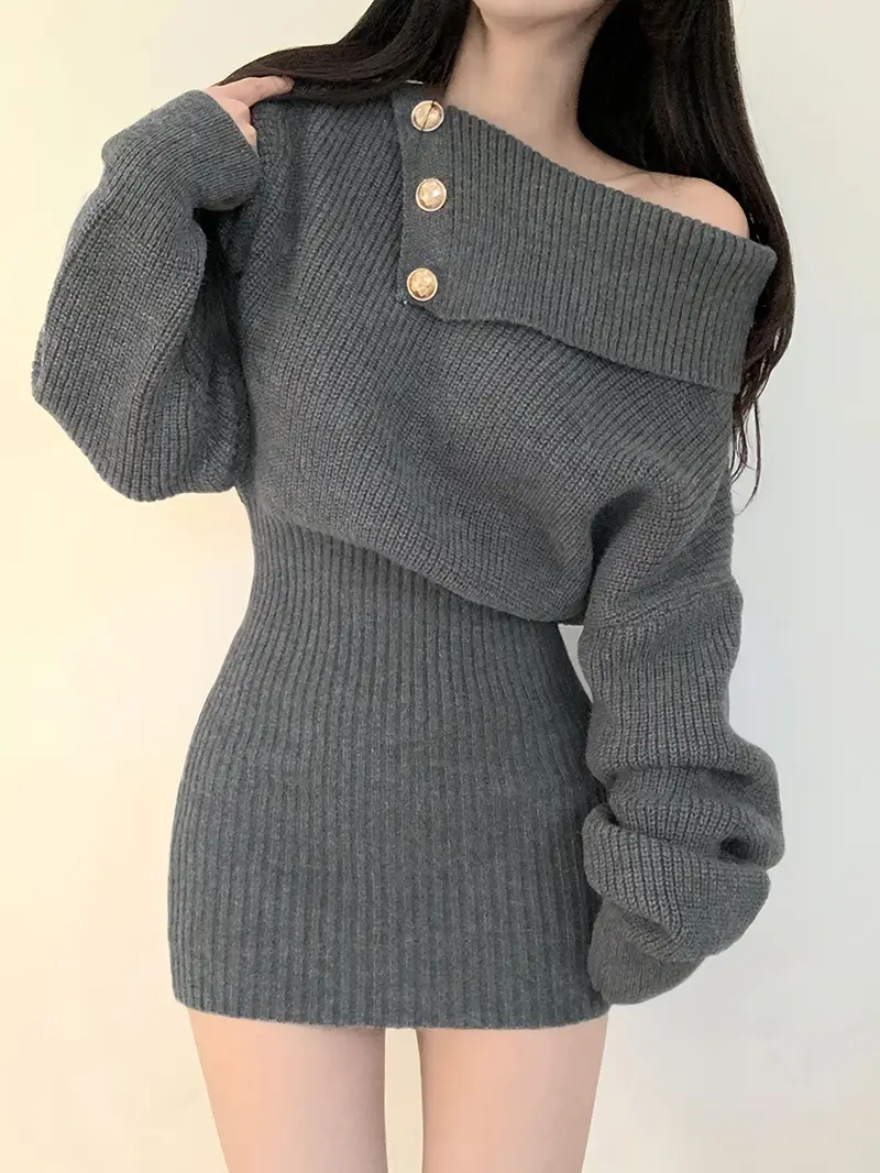 womens shoulder sweater dress stretchy bodycon party - Temu Oman womens shoulder sweater dress stretchy bodycon party - Temu Oman