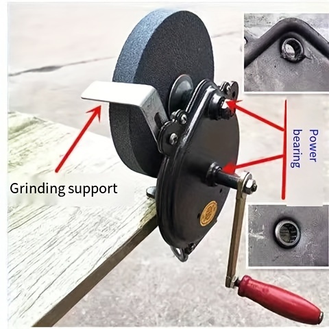 versatile manual hand crank sharpener fine coarse grit for knives and scissors metal construction no power needed details 5