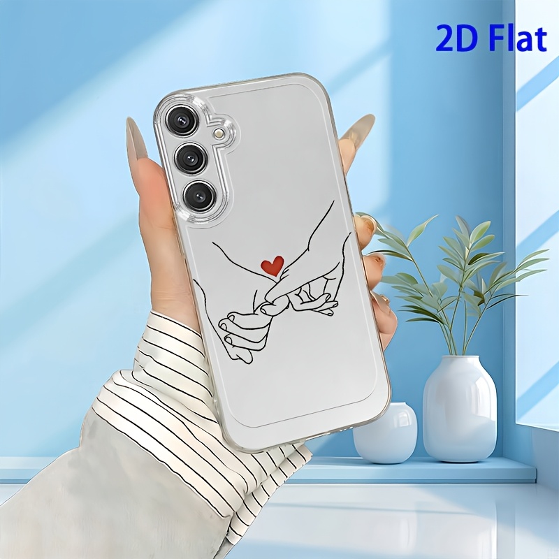 TEMU Phone Case: 2d Flat Pattern Couple Holding Hands Phone Case, Suitable For Galaxy A02 A03s A04 A05s A06 A13 A14 A15 A16 5g A21s A22 A23 A24 A25
