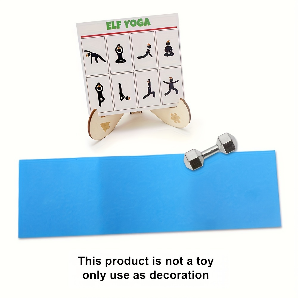 Image of Bgodpn Elf Yoga Poses Stand With Mat – Novelty Christmas Elf Props And Decorations, Non-electric, Festive Holiday Party Supplies For Elf Accessories