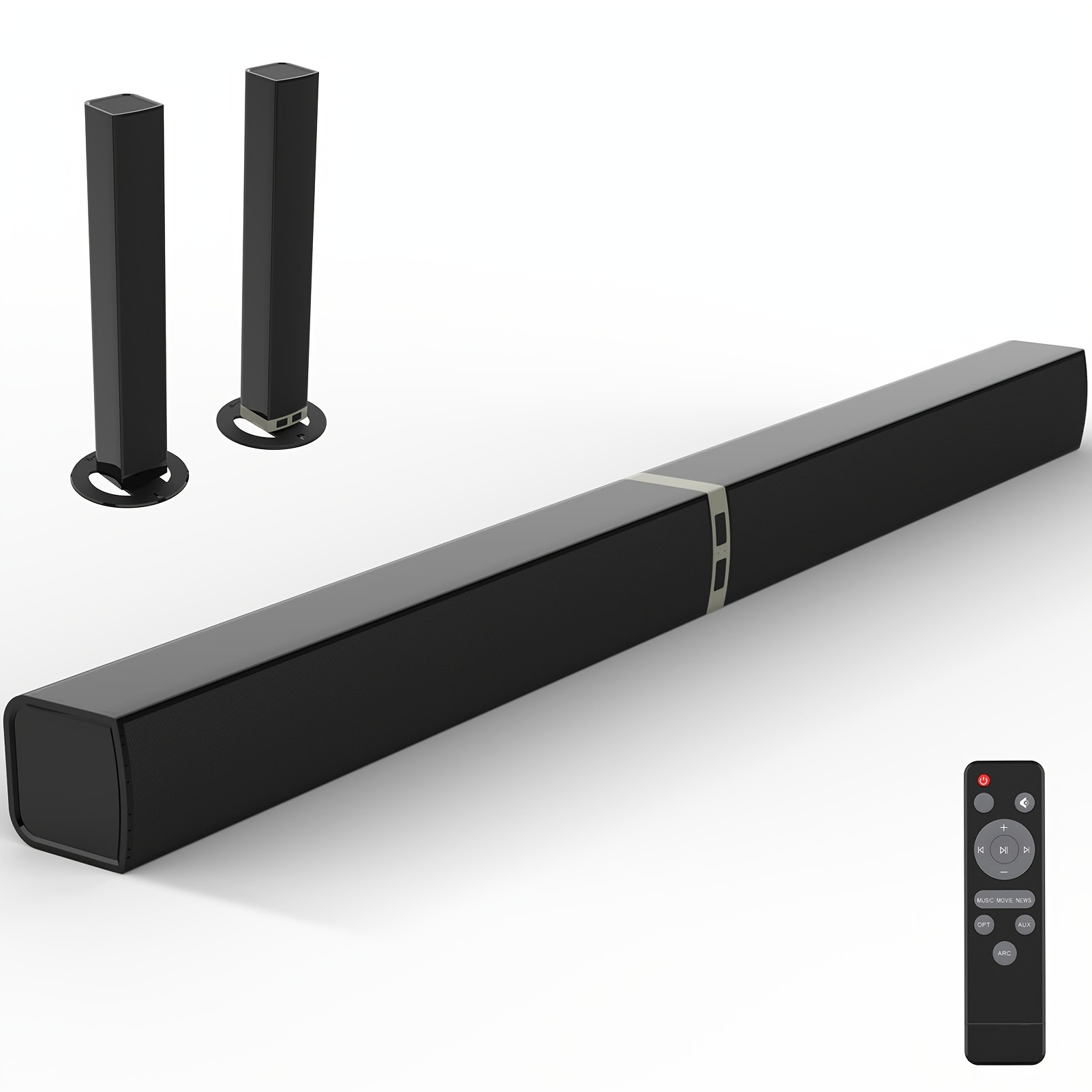 TEMU Tv Sound Bar, Sound Bars For Smart Tv - Channel Home Audio Sound Barswith Speakers Arc/optical/aux Connection