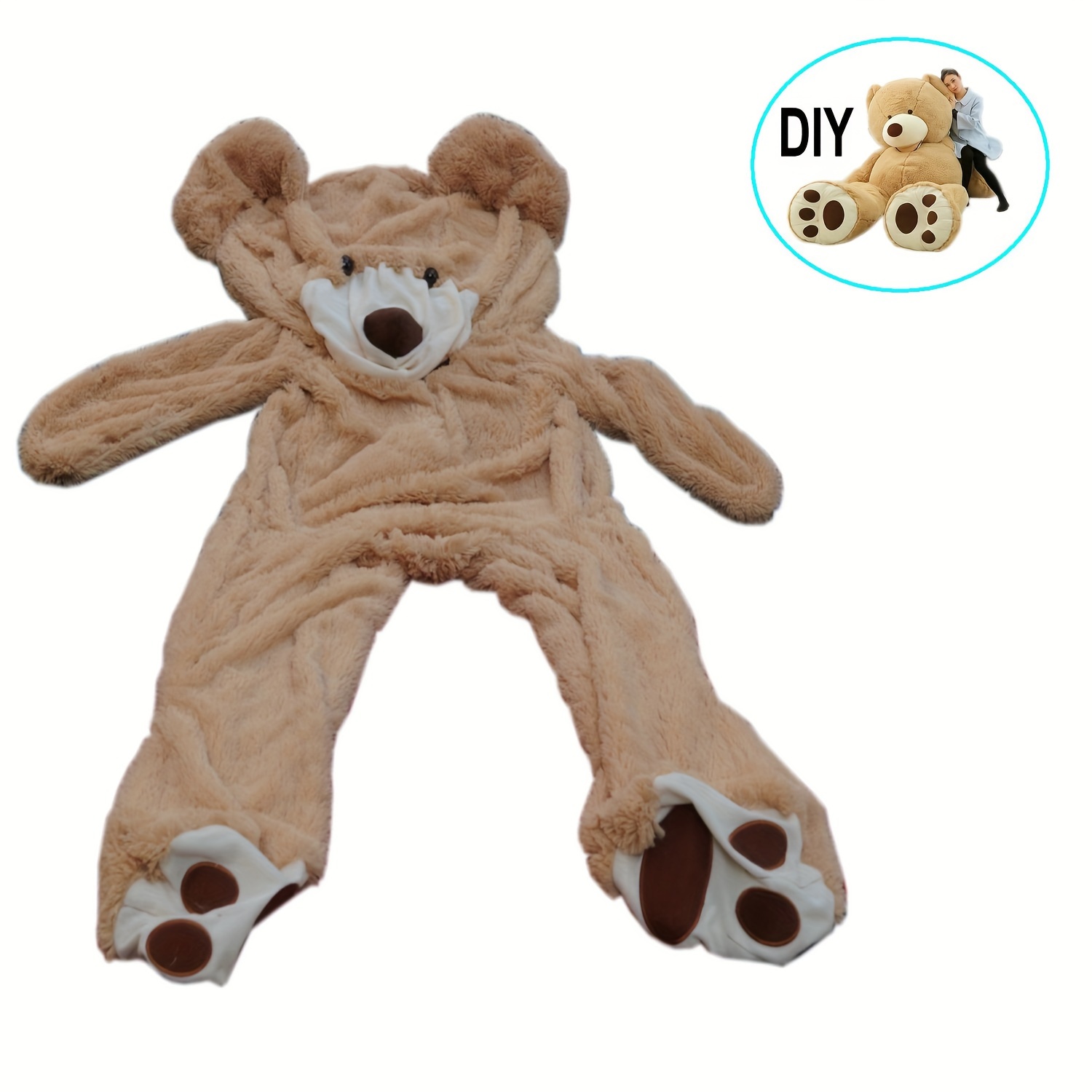 

6.5 Ft Diy Teddy Bear Jacket, Stuffable Oversized Plush Toy . Great Gift For Wife, Girlfriend On Birthday, Halloween, Christmas And Party.