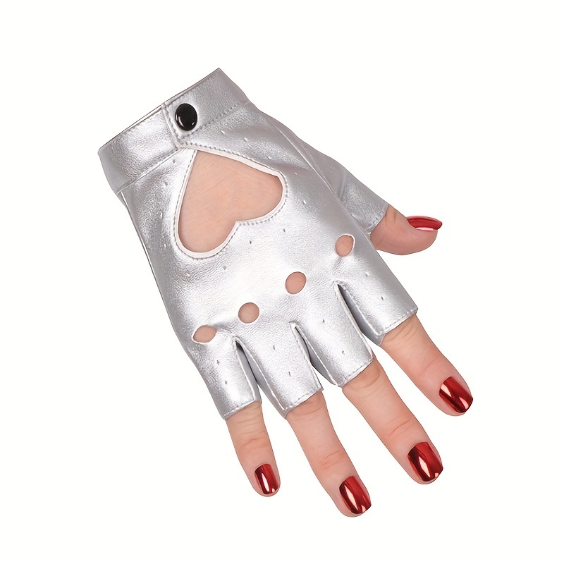 

Gants Demi-Doigts Funky pour Femmes - Respirants, Design Creux pour Spectacles sur Scène & Nightclubs