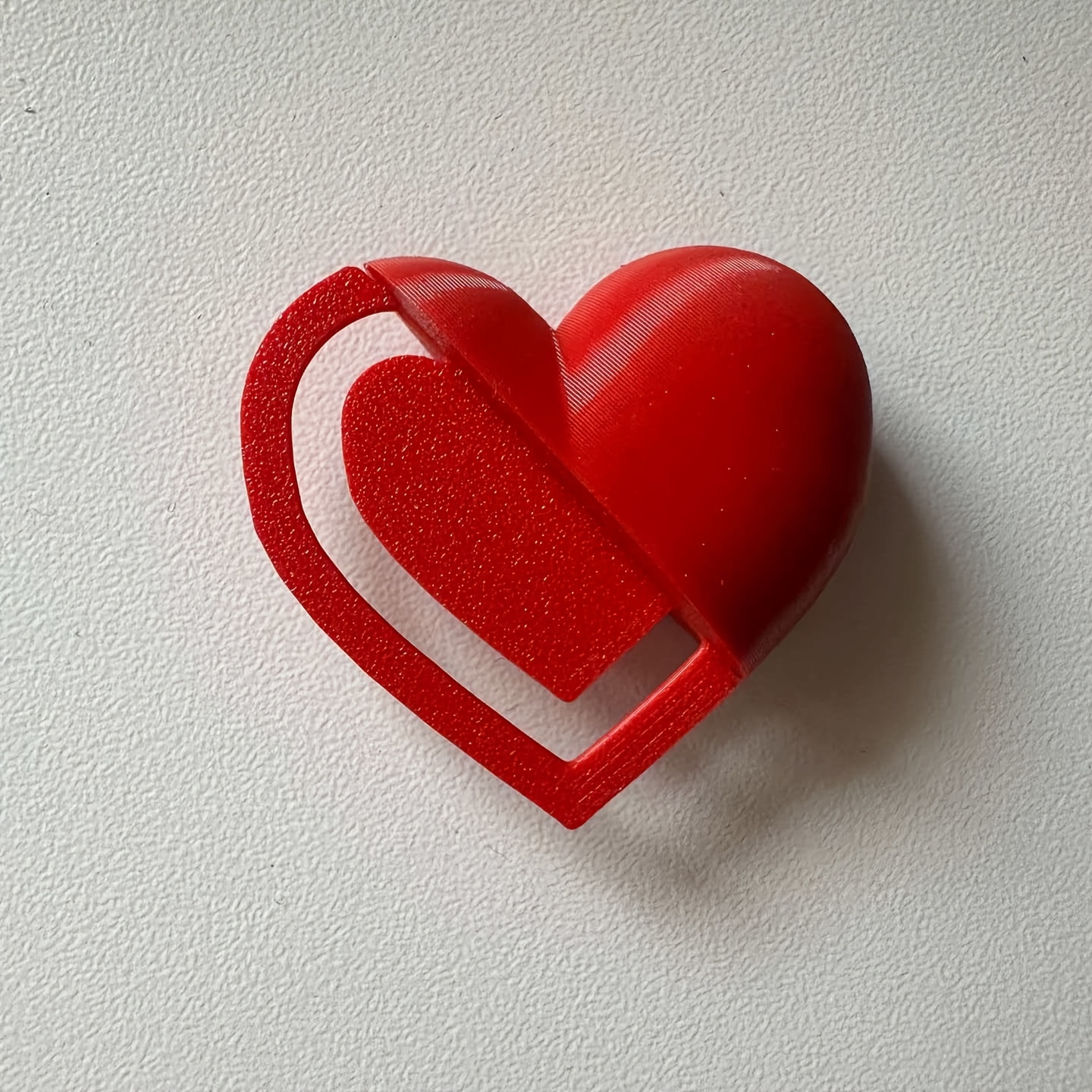 TEMU 3d Printed Half-solid Heart Bookmark - Cute Love-shaped Page Marker With Half-solid Book Clip, Suitable For Reading, Journaling, Book Page