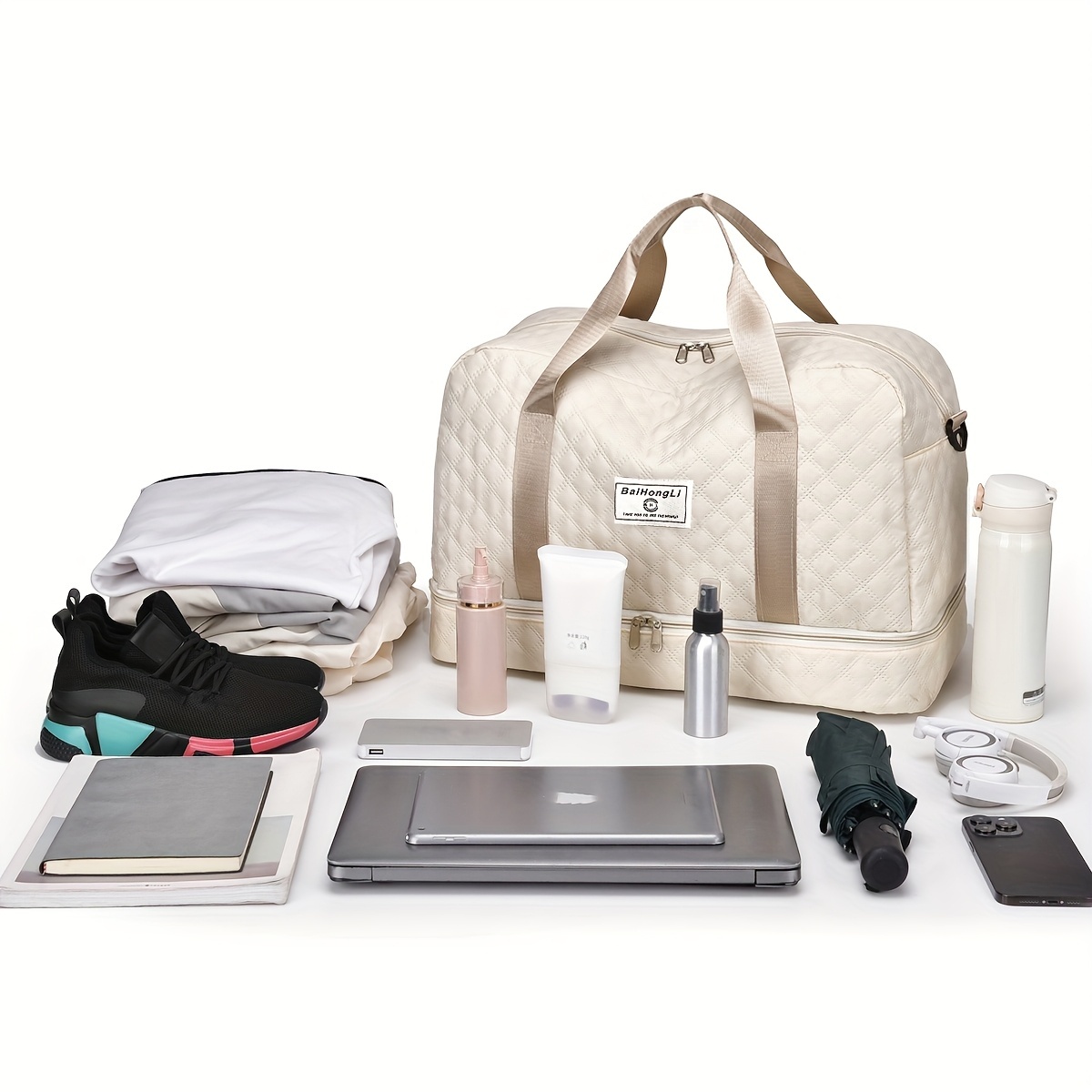 Casual Polyester Travel Duffel Bag Large Capacity Zipper